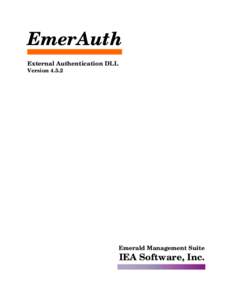 EmerAuth External Authentication DLL VersionEmerald Management Suite