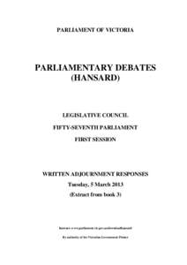 EXTRACTFROMBOOK  PARLIAMENT OF VICTORIA PARLIAMENTARY DEBATES (HANSARD)