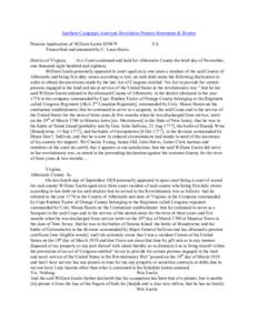 Southern Campaign American Revolution Pension Statements & Rosters Pension Application of William Eastin S39479 Transcribed and annotated by C. Leon Harris. VA