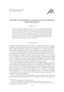 Math. Appl), 117–128 DOI: maOUTLINE OF NGUETSENG’S APPROACH TO NON-PERIODIC HOMOGENIZATION JAN FRANC˚