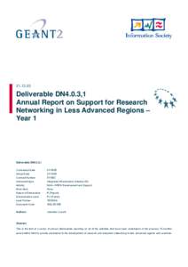 Microsoft Word - GN2[removed]Deliverable DN4.0.3,1 Annual Report on Support for RN in Less-Advanced Regions - Year 1.doc