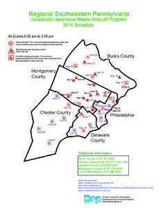 Regional Southeastern Pennsylvania Household Hazardous Waste Drop-off Program 2014 Schedule All Events 9:00 am to 3:00 pm