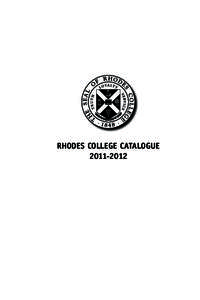 Rhodes College Catalogue Table Of Contents  TABLE OF CONTENTS