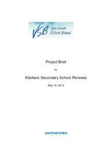Project Brief for Kitsilano Secondary School Renewal May 18, 2012