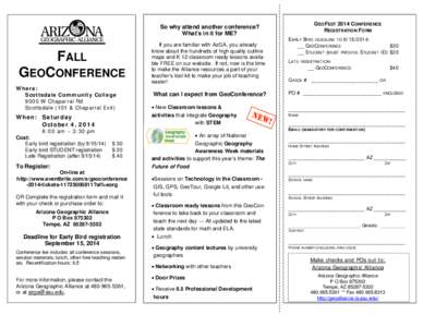 GEOFEST 2014 CONFERENCE REGISTRATION FORM So why attend another conference? What’s in it for ME?