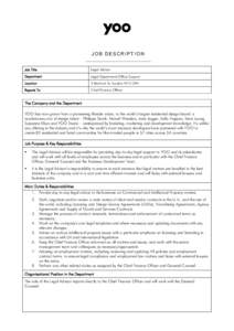 JOB DESCRIPTION Job Title Legal Advisor  Department