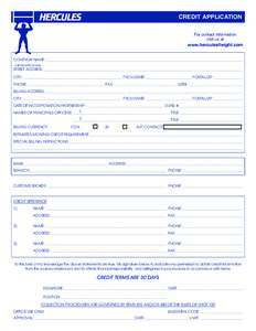 CREDIT APPLICATION For contact information visit us at www.herculesfreight.com COMPANY NAME: _________________________________________________________________________________________________________