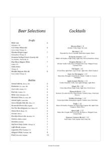 Beer Selections  Cocktails Drafts Miller Lite