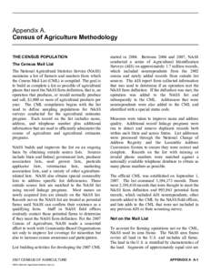 National Agricultural Statistics Service / United States Department of Agriculture / Census of Agriculture / Census / Sampling / Imputation / Missing data / Statistics / Survey methodology / Data analysis