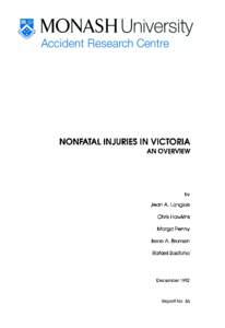 NONFATAL INJURIES IN VICTORIA AN OVERVIEW by  Jean A. Lang/ois