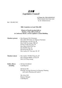 立法會 Legislative Council LC Paper No. CB[removed]These minutes have been seen by the Administration) Ref : CB1/BC/3/02