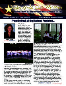 November - December 2011 H Issue Number[removed]Leroy Place, NW, Washington, DC[removed]From the Desk of the National President… Hello, Mothers: