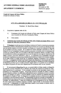 ACUERDO GENERAL SOBRE ARANCELES ADUANEROS Y C O M E R C I O RESTRICTED GPR/M[removed]de julio de 1996