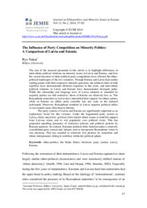 Journal on Ethnopolitics and Minority Issues in Europe Vol 13, No 1, 2014, 57-85 Copyright © ECMI 2014 This article is located at: http://www.ecmi.de/fileadmin/downloads/publications/JEMIE/2014/Nakai.pdf