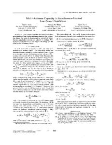 ISIT 2003, Yokohama, Japan, June 29 -July 4,2003  Multi- Antenna Capacity in Interference-Limited Low-Power Conditions Angel Lozano Bell Labs (Lucent Technologies)