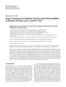 Impact Assessment of Cadmium Toxicity and Its Bioavailability in Human Cell Lines (Caco-2 and HL-7702)