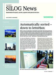 IssueSILOG News Automation for post, courier, express and parcel services  www.siemens.com/mobility