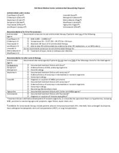 Pali Momi Medical Center Antimicrobial Stewardship Program Antimicrobials under review Ciprofloxacin (Cipro®) Clindamycin (Cleocin®) Daptomycin (Cubicin®) Doripenem (Doribax®)