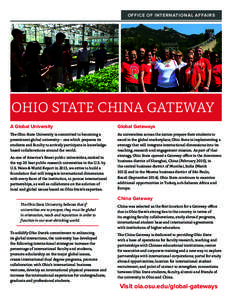 OFFICE OF INTERNATIONAL AFFAIRS  OHIO STATE CHINA GATEWAY A Global University  Global Gateways