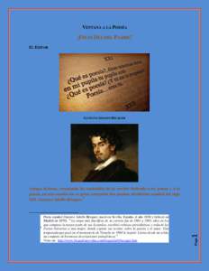 VENTANA A LA POESÍA  ¡FELIZ DÍA DEL PADRE! EL EDITOR  GUSTAVO ADOLFO BÉCQUER