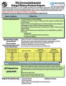 EEA Commercial/Industrial Energy Efficiency Products Program