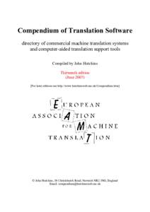 Compendium of translation software 13th ed.