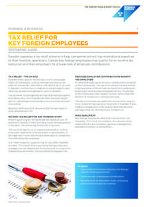 RUNNING A BUSINESS  1 TAX RELIEF FOR KEY FOREIGN EMPLOYEES