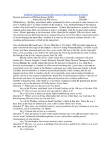 Southern Campaign American Revolution Pension Statements & Rosters Pension application of William Kenney R5871 fn20SC Transcribed by Will Graves[removed]Methodology: Spelling, punctuation and/or grammar have been corre
