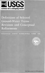 Click here to return to USGS publications  Definitions of Selected Ground-Water Terms-