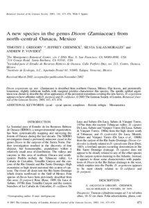 Botanical Journal of the Linnean Society, 2003, 141, [removed]With 9 figures  A new species in the genus Dioon (Zamiaceae) from