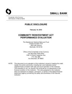 Politics of the United States / Geography of the United States / United States housing bubble / United States / Community Reinvestment Act / Home Mortgage Disclosure Act / Marinette /  Wisconsin / Menominee County /  Michigan / Oconto /  Wisconsin / Mortgage industry of the United States / United States federal banking legislation / Marinette micropolitan area