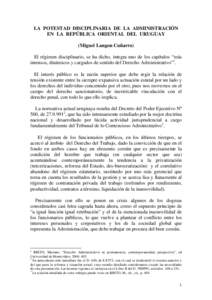 LA  POTESTAD  DISCIPLINARIA  DE  LA  ADMINISTRACIN  EN  LA  REPBLICA  ORIENTAL  DEL  URUGUAY