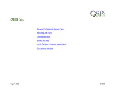 Microsoft Word - List of Career Fairs.doc