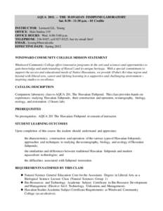 Microsoft Word - AQUA201L syllabus LONG Version