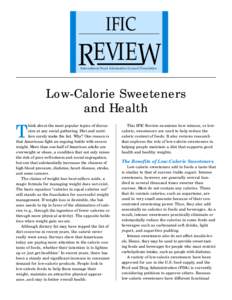 IFIC  REVIEW International Food Information Council Foundation  Low-Calorie Sweeteners