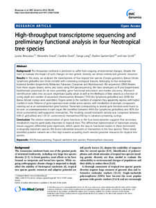 Molecular biology / Gene expression / DNA sequencing / Computational biology / Expressed sequence tag / Contig / Transcriptome / Carapa / Virola surinamensis / Biology / Genetics / Genomics