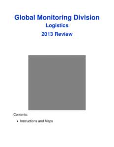 Global Monitoring Division Logistics 2013 Review  