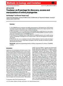 doi: j.2041-210Xx  Methods in Ecology and Evolution APPLICATION