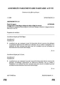 ASSEMBLÉE PARLEMENTAIRE PARITAIRE ACP-UE Commission des affaires politiques[removed]AP[removed]AM1-24