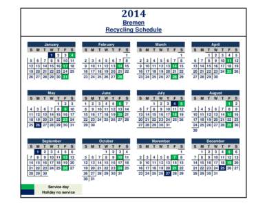 2014 Bremen Recycling Schedule S