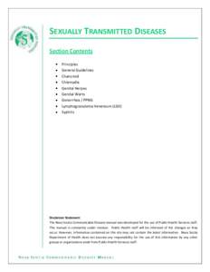 SEXUALLY TRANSMITTED DISEASES Section Contents Principles General Guidelines Chancroid Chlamydia