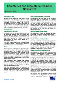 Newsletter September 2009