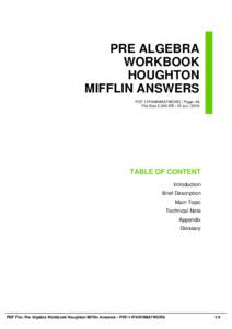 PRE ALGEBRA WORKBOOK HOUGHTON MIFFLIN ANSWERS PDF-11PAWHMA7WORG | Page: 48 File Size 2,045 KB | 15 Jun, 2016