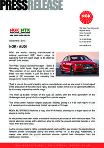 PRESSRELEASE NGK Spark Plugs (UK) Limited Maylands Avenue Hemel Hempstead Herts HP2 4SD