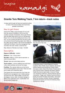 imagine  namadgi Expand your horizons  Granite Tors Walking Track, 7 km return—track notes