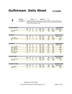 Gulfstream Daily Sheet  1 Surface: