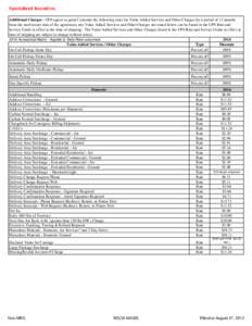 Specialized Incentives Additional Charges - UPS agrees to grant Customer the following rates for Value Added Services and Other Charges for a period of 12 months from the anniversary date of the agreement, any Value Adde