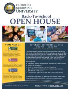 Back-To-School  OPEN HOUSE (BS Health Sciences, Pre-Med Post-Bac, BS-MD, and BS-PharmD)