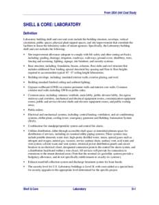 GSA Unit Cost Study - Shell & Core: Laboratory