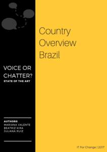 Country Overview Brazil VOICE OR CHATTER? STATE OF THE ART